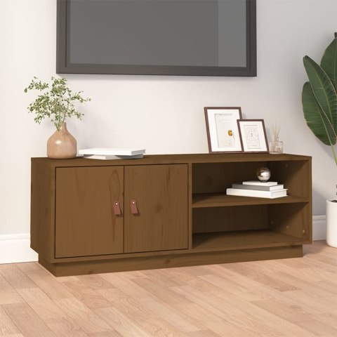 SZAFKA POD TV MIODOWY BRĄZ 105X34X40CM DREWNO SOSNOWE