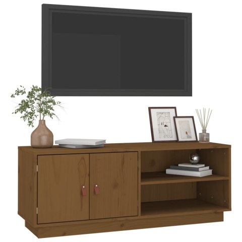 SZAFKA POD TV MIODOWY BRĄZ 105X34X40CM DREWNO SOSNOWE