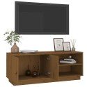 SZAFKA POD TV MIODOWY BRĄZ 105X34X40CM DREWNO SOSNOWE