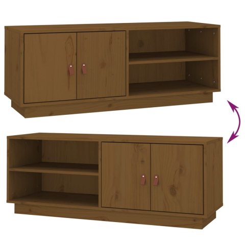 SZAFKA POD TV MIODOWY BRĄZ 105X34X40CM DREWNO SOSNOWE
