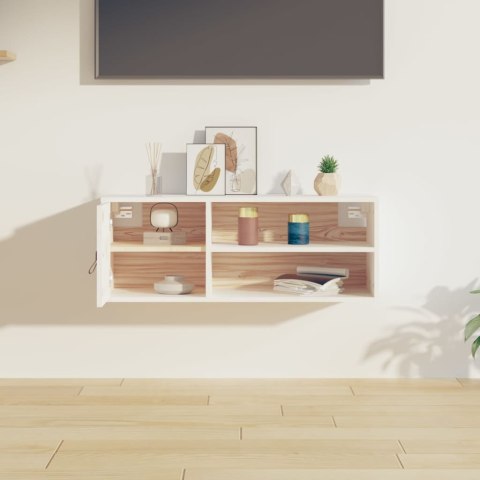 SZAFKA ŚCIENNA BIAŁA 80X30X30CM DREWNO SOSNOWE