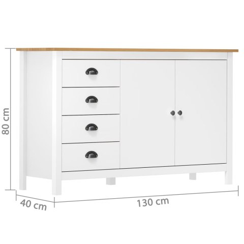 KOMODA LL RANGE BIAŁA 130X40X80CM DREWNO SOSNOWE