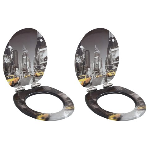 DESKI KLOZETOWE WOLNOOPADAJĄCE 2 SZT WZÓR NOWY JORK