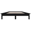 RAMA ŁÓŻKA CZARNA 160X200CM DREWNO SOSNOWE
