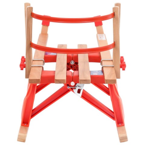 SANKI DREWNIANE SKŁADANE 119CM OPARCIE METALOWE PŁOZY DUŻE