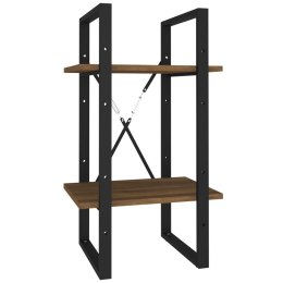 REGAŁ NA KSIĄŻKI Z 2 PÓŁKAMI BRĄZOWY DĄB 40X30X70CM