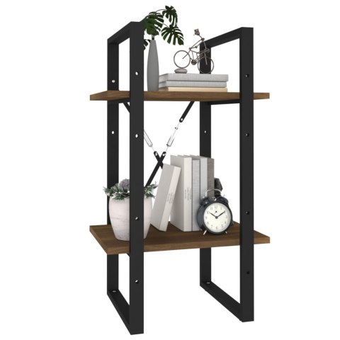 REGAŁ NA KSIĄŻKI Z 2 PÓŁKAMI BRĄZOWY DĄB 40X30X70CM