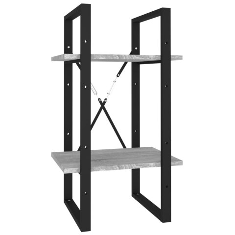 REGAŁ NA KSIĄŻKI Z 2 PÓŁKAMI SZARY DĄB SO40X30X70CM