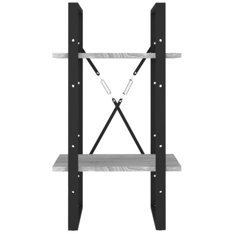 REGAŁ NA KSIĄŻKI Z 2 PÓŁKAMI SZARY DĄB SO40X30X70CM