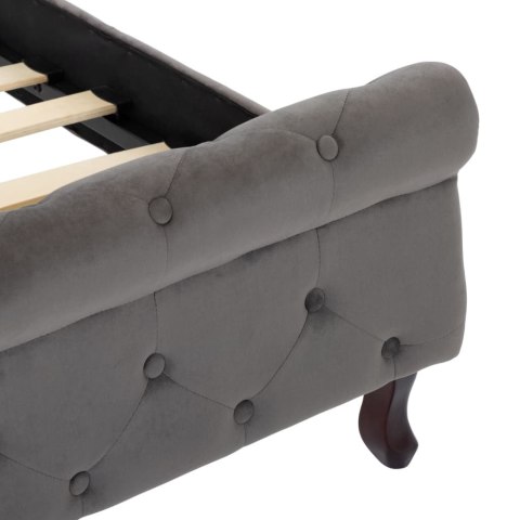 RAMA ŁÓŻKA SZARA TAPICEROWANA AKSAMITEM 200X200CM