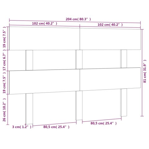 WEZGŁOWIE ŁÓŻKA 204X3X81CM LITE DREWNO SOSNOWE