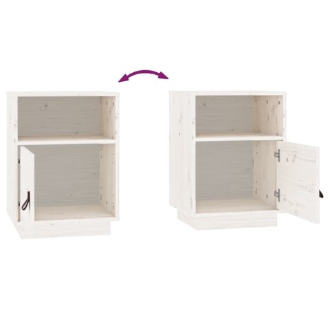 SZAFKA NOCNA BIAŁA 40X34X55CM DREWNO SOSNOWE