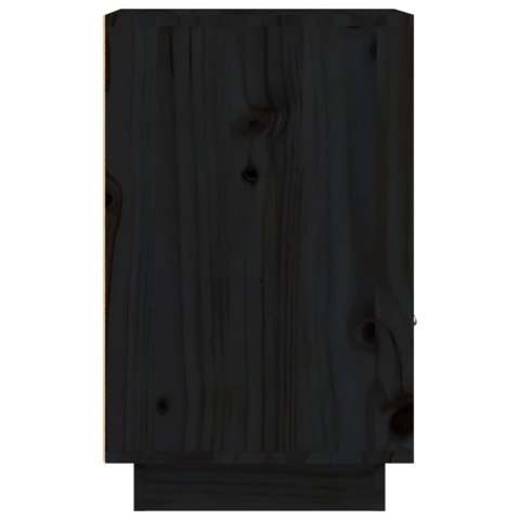 SZAFKA NOCNA CZARNA 40X34X55CM DREWNO SOSNOWE