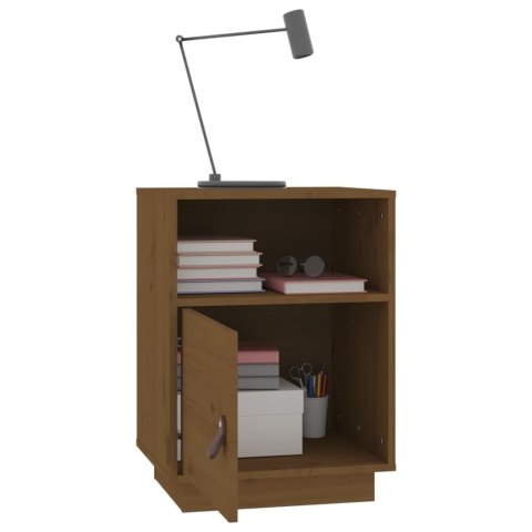 SZAFKA NOCNA MIODOWY BRĄZ 40X34X55CM DREWNO SOSNOWE