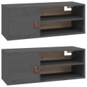 SZAFKI ŚCIENNE 2 SZT. SZARE 80X30X30CMDREWNO SOSNOWE