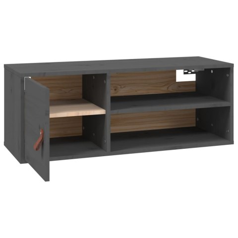 SZAFKI ŚCIENNE 2 SZT. SZARE 80X30X30CMDREWNO SOSNOWE
