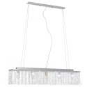 LAMPA SUFITOWA Z KRYSZTAŁOWYMI KORALIKAMI SREBRNA 104CM E14