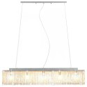 LAMPA SUFITOWA Z KRYSZTAŁOWYMI KORALIKAMI SREBRNA 104CM E14