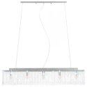 LAMPA SUFITOWA Z KRYSZTAŁOWYMI KORALIKAMI SREBRNA 104CM E14