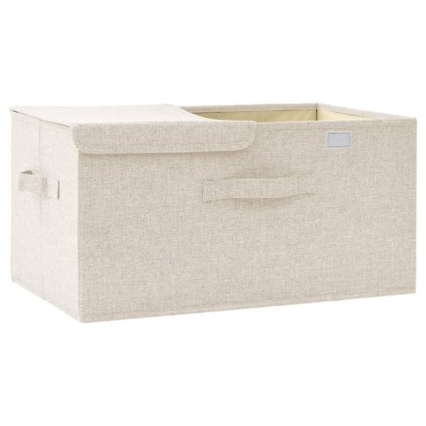 OZDOBNY POJEMNIK DO PRZECHOWYWANIA KREMOWY TKANINA