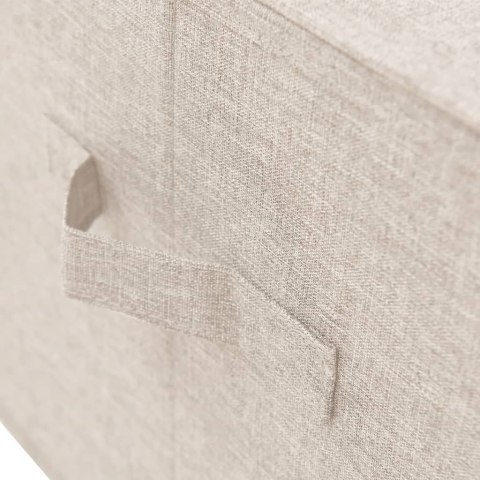 OZDOBNE POJEMNIKI DO PRZECHOWYWANIA 2 SZT BEŻ TKANINA