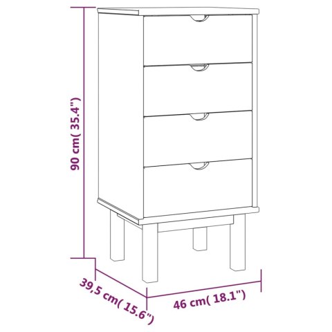 SZAFKA Z SZUFLADAMI BRĄZOWO-BIAŁA 46X39,5X90CM SOSNA