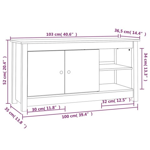 SZAFKA POD TELEWIZOR 103X36,5X52CMDREWNO SOSNOWE