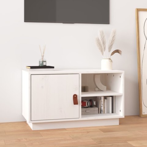 SZAFKA POD TELEWIZOR BIAŁA 70X34X40CMDREWNO SOSNOWE