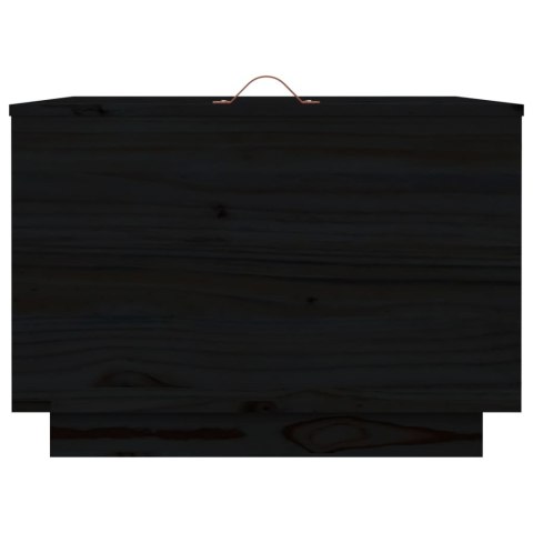 SKRZYNIE Z POKRYWAMI 3 SZT. CZARNE DREWNO SOSNOWE