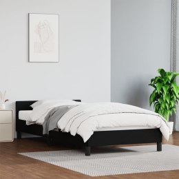 RAMA ŁÓŻKA Z ZAGŁÓWKIEM CZARNA SZTUCZNA SKÓRA 80X200CM