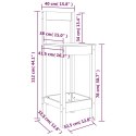 STOŁKI BAROWE 2SZT CZARNE 40X41,5X112CM DREWNO SOSNOWE