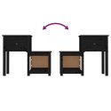 SZAFKI NOCNE 2 SZT. CZARNE 79,5X38X65,5CM DREWNO SOSNOWE