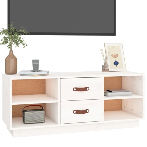 SZAFKA POD TV BIAŁA 100X34X40CMDREWNO SOSNOWE