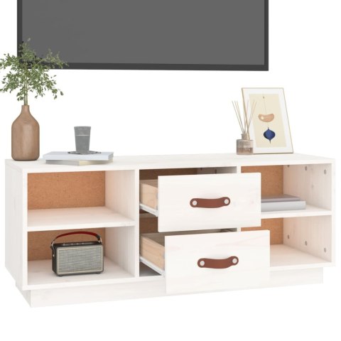 SZAFKA POD TV BIAŁA 100X34X40CMDREWNO SOSNOWE
