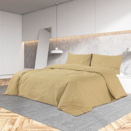 ZESTAW POŚCIELI KOLOR TAUPE 200X200CM BAWEŁNA