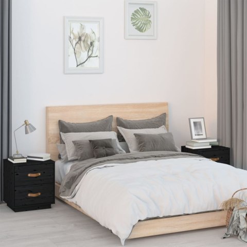 SZAFKI NOCNE 2 SZT. CZARNE 40X34X45CMDREWNO SOSNOWE