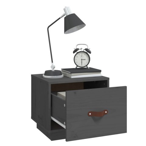 SZAFKI NOCNE 2 SZT. SZARE 40X34X35CMDREWNO SOSNOWE