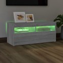 SZAFKA POD TV Z OŚWIETLENIEM LED SZARY DĄB SONOMA 90X35X40CM