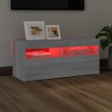 SZAFKA POD TV Z OŚWIETLENIEM LED SZARY DĄB SONOMA 90X35X40CM