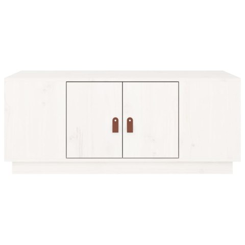 STOLIK KAWOWY BIAŁY 100X50X41CM LITE DREWNO SOSNOWE