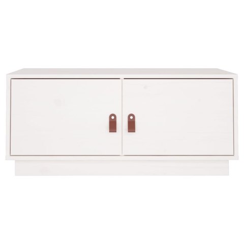 STOLIK KAWOWY BIAŁY 80X50X35CM LITE DREWNO SOSNOWE