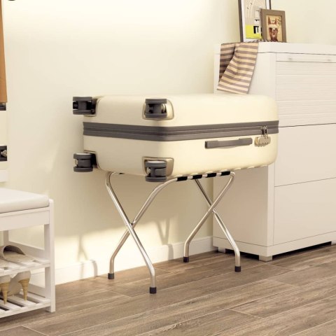 STOJAK NA BAGAŻ CZARNO-SREBRNY 56X40X49CM