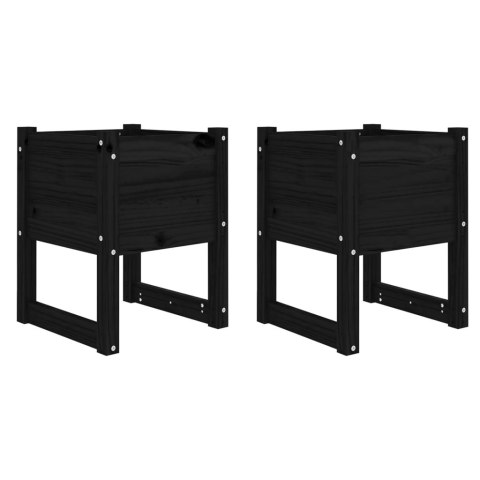 DONICE 2SZT CZARNY 40X40X52,5CM DREWNO SOSNOWE