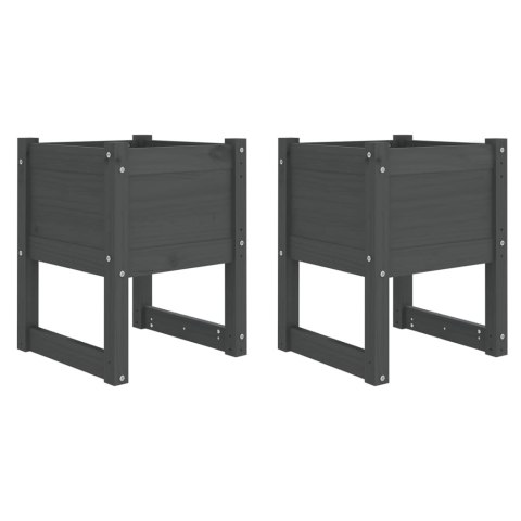 DONICE 2SZT SZARE 40X40X52,5CM DREWNO SOSNOWE