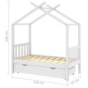 RAMA ŁÓŻKA DZIECIĘCEGO Z SZUFLADĄ BIAŁA SOSNOWA 70X140CM