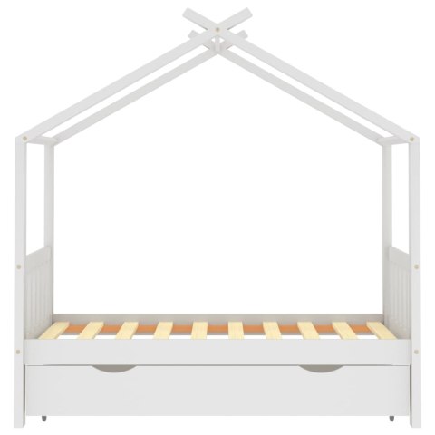 RAMA ŁÓŻKA DZIECIĘCEGO Z SZUFLADĄ BIAŁA SOSNOWA 80X160CM