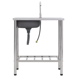 ZLEWOZMYWAK KEMPINGOWY JEDNOKOMOROWY Z KRANEM STAL NIERDZEWNA