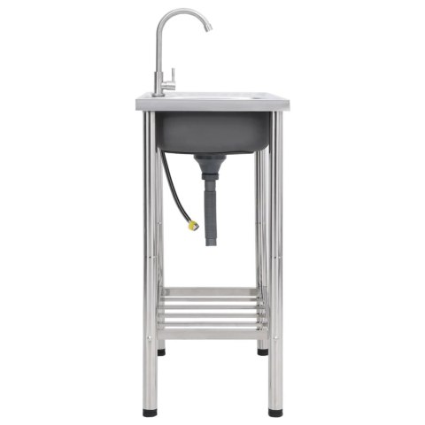 ZLEWOZMYWAK KEMPINGOWY JEDNOKOMOROWY Z KRANEM STAL NIERDZEWNA