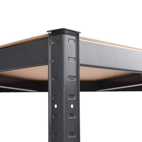 REGAŁ NAROŻNY Z 4 PÓŁKAMI ANTRACYTOWY