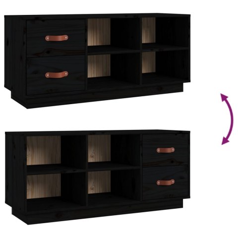 SZAFKA NA BUTY CZARNA 100X34X45CMDREWNO SOSNOWE